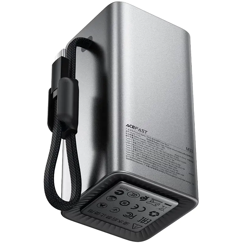 Портативний ЗП Power Bank Acefast M33 100W 20000 mAh Metal gray - фото 3