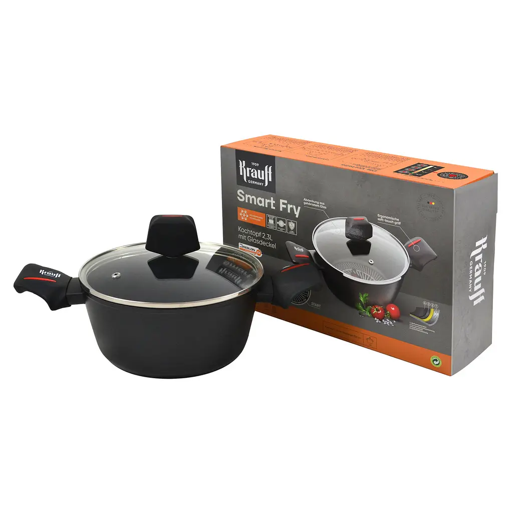Каструля з кришкою Smart Fry 2,3л, 6,6л + Френч-прес Krauff 1 л - фото 5