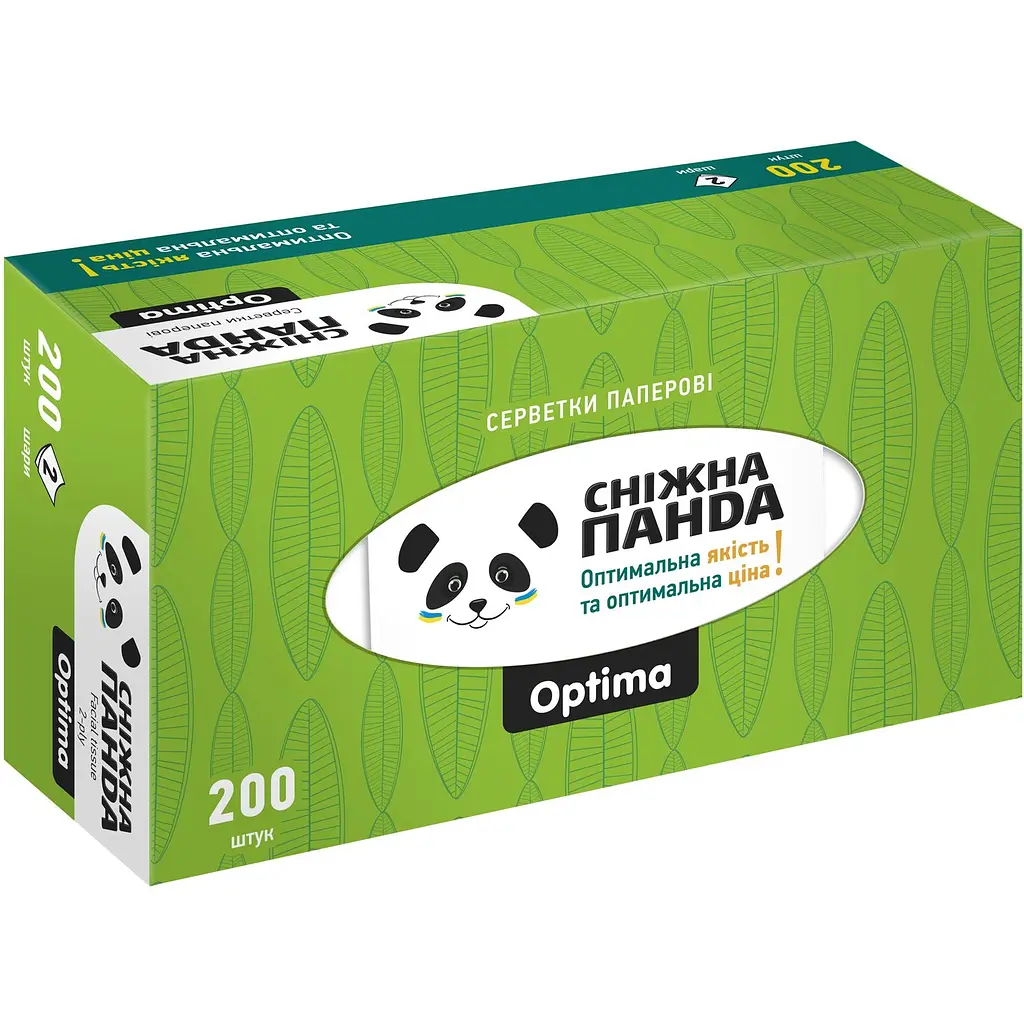 Паперові серветки Сніжна Панда Optima двошарові в асортименті 200 шт. - фото 4