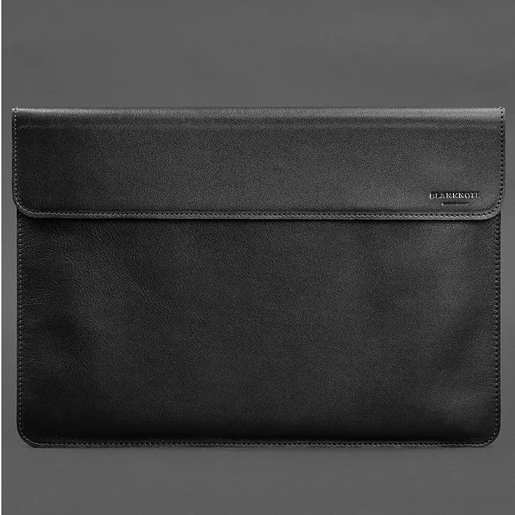 Кожаный чехол-конверт BlankNote на магнитах для MacBook Air 15 (2023) Черный - фото 4