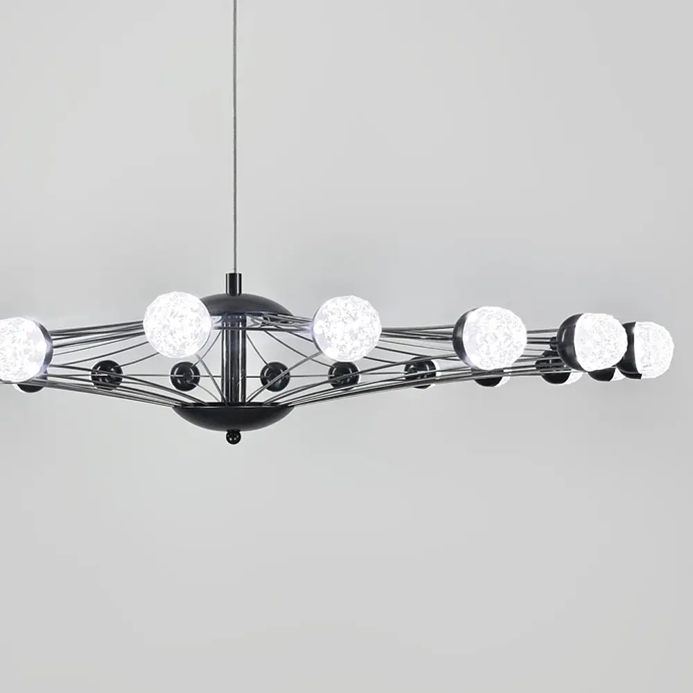 Люстра-колесо в стиле постмодерн на 22 плафона Ø 70 см | Ст. L 20044/22 BK | Line F - фото 3