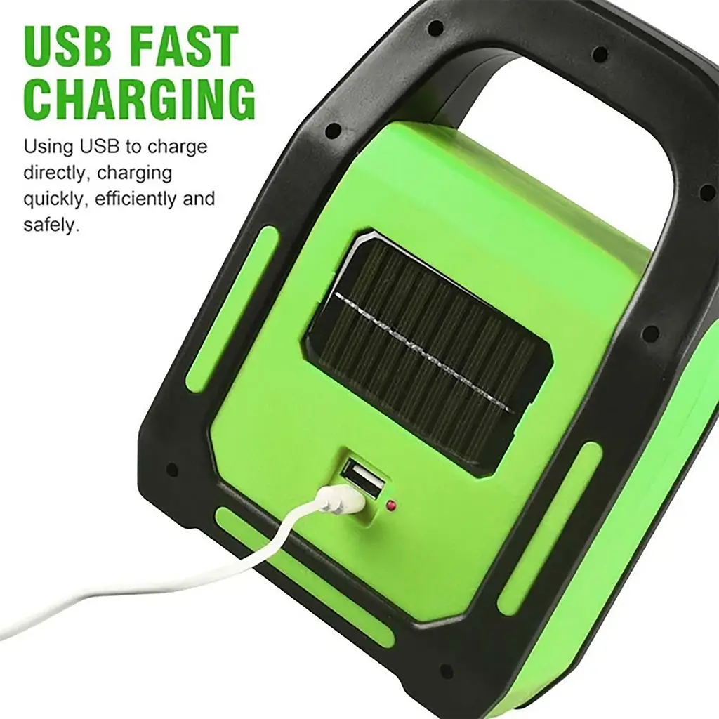 Фонарь HB-9707A-1 ручной переносной строительный на солнечной батарее PowerBank/USB 19х13.5х6 см Зеленый, Господар 86118 - фото 3