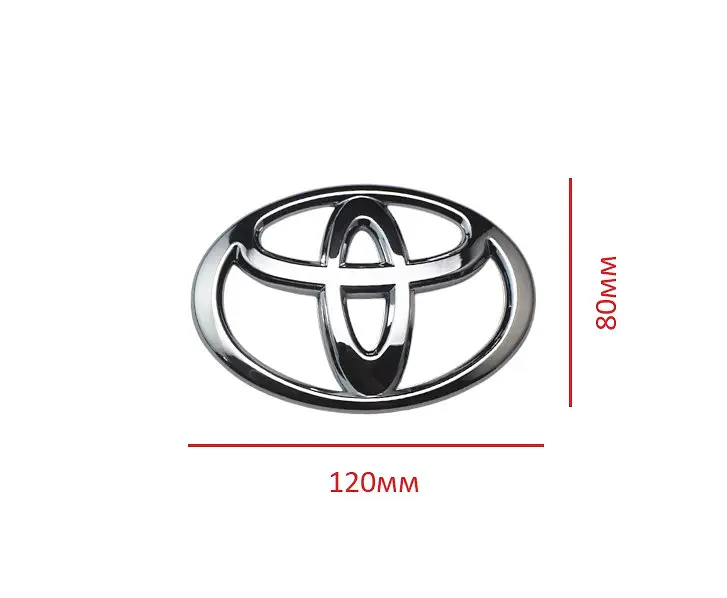 Емблема решітки задня для Toyota Хром 120х80 мм Пластик на скотчі (Завод) - фото 2