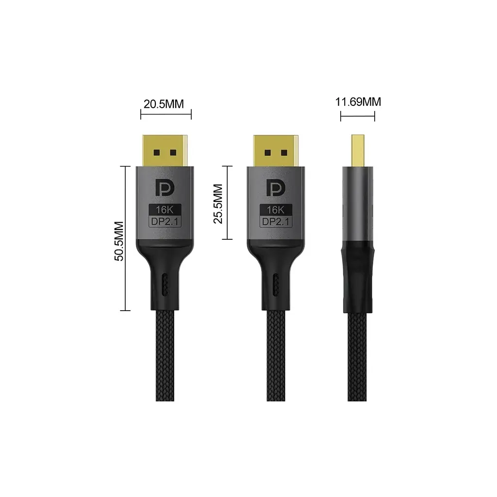 Кабель мультимедійний ColorWay DisplayPort M - DisplayPort M V2.1 16K чорний 1.5 м (CW-CBDP091-BK) - фото 3