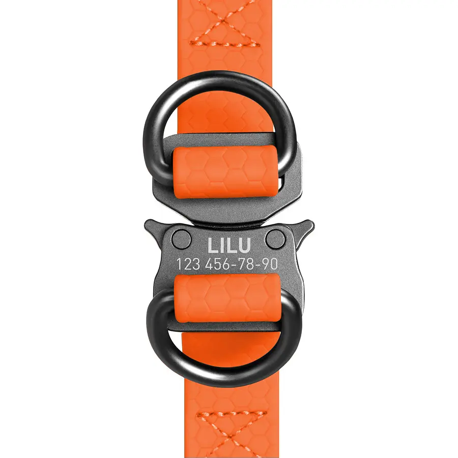 Шлея для собак водостійка Waudog Waterproof з QR-паспортом металічна пряжка-фастекс Ш 15 мм Д 40-55 см помаранчевий - фото 4