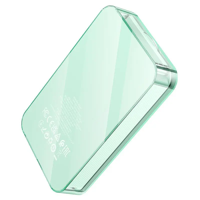 Акумулятор зовнішній магнітний Hoco Q14A Ice Crystal 10000 mAh PD20W magnetic fast charging blue - фото 2
