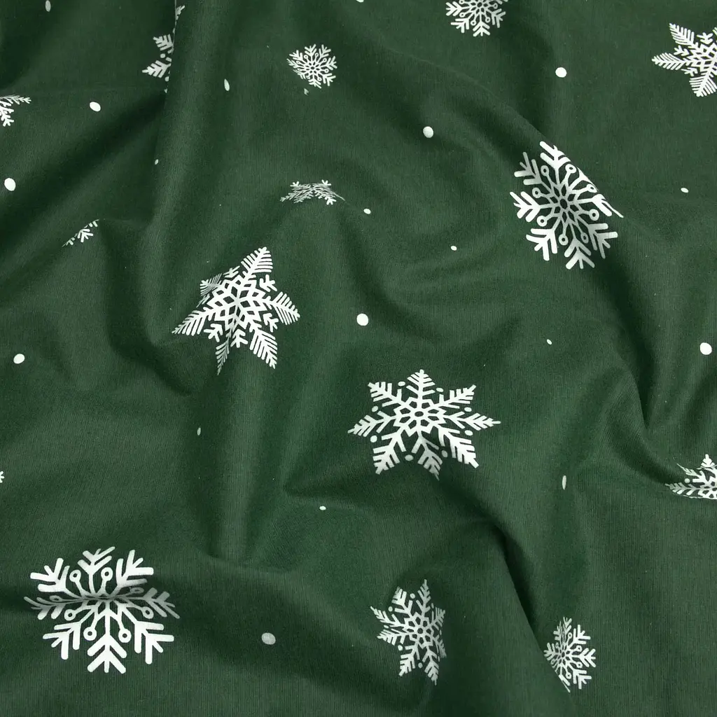 Наволочка Cosas Snowflakes forest фланелева 70х70 см зелена (Flannel_SnowflakesForest_70x70) - фото 3