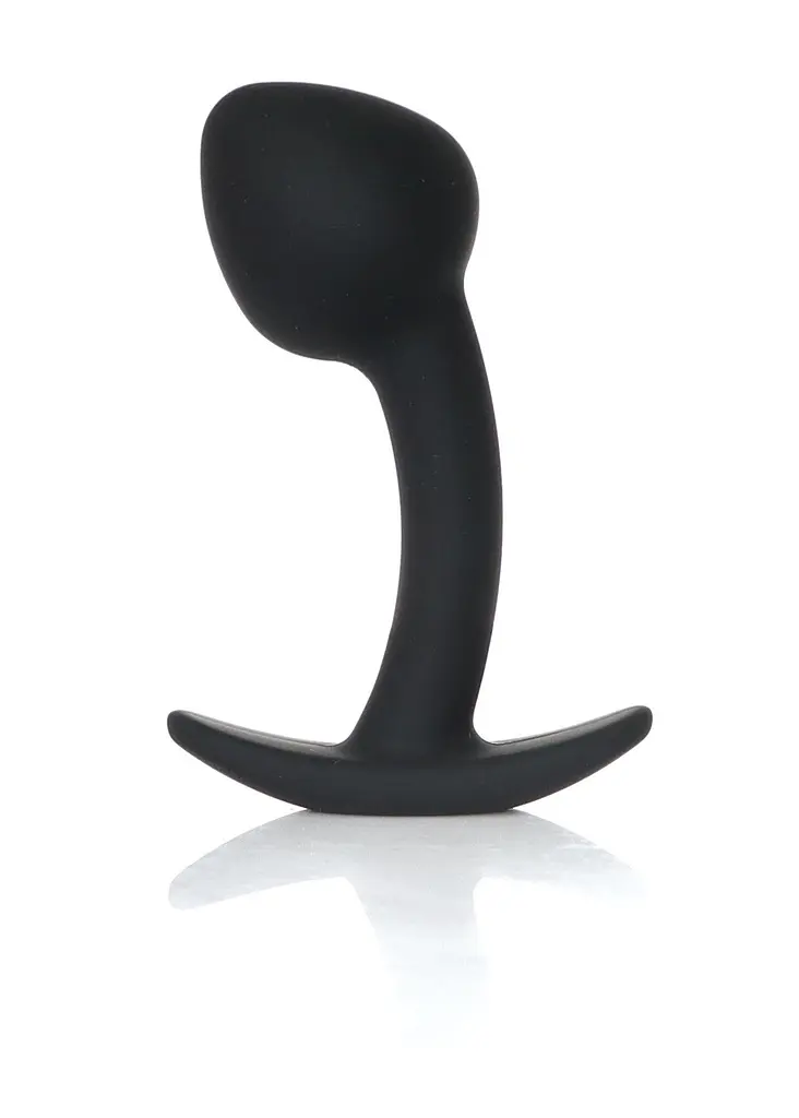 Анальна пробка - Silicone Black Curved Plug M - фото 8