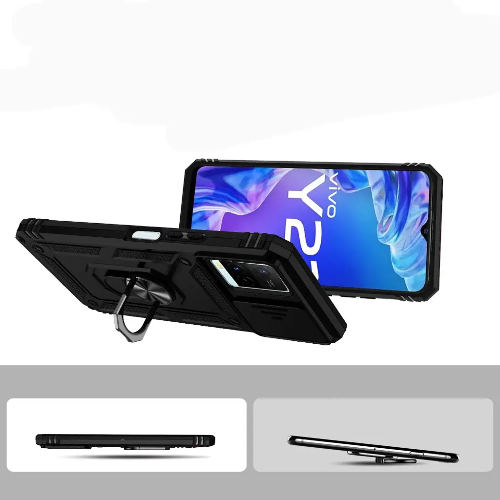 Панель BeCover Military для Vivo Y33s / Y21 Black (708834) - фото 2