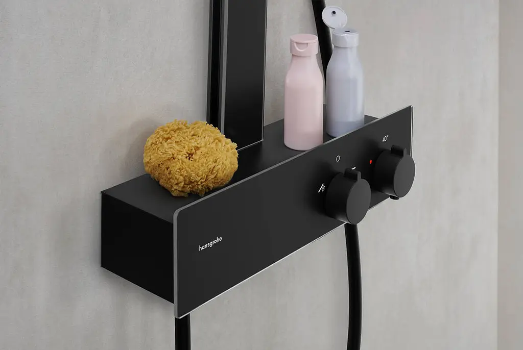 Душова система з термостатом Hansgrohe Rainfinity 250 1jet EcoSmart matt black 28742670 - фото 3