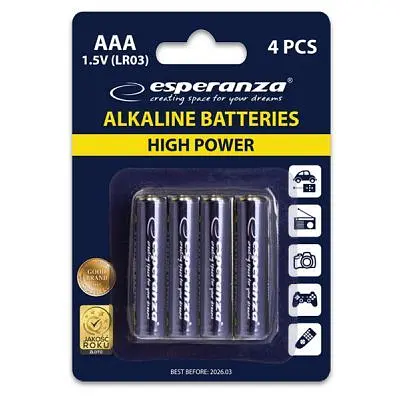 Батарейка Esperanza AAA LR03 Alkaline х 4 (EZB102) - фото 2