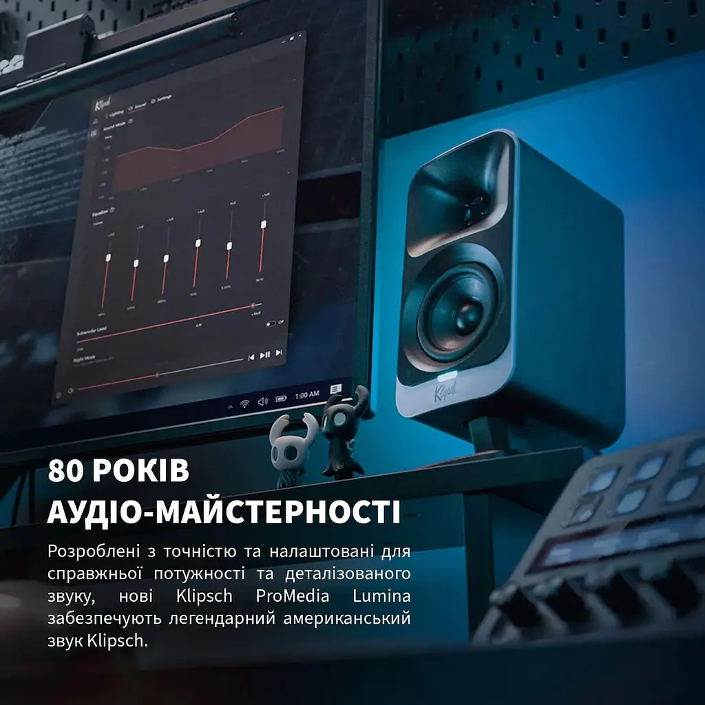 Акустична система Klipsch 2.1 ProMedia Lumina Gaming Audio System with Subwoofer and LED Lighting Effects Black (1080091) - фото 13