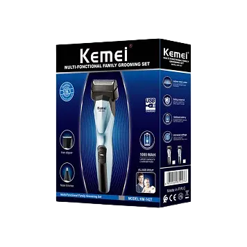 Триммер стайлер для стрижки волос и бороды Kemei KM-1427 профессиональный аккумуляторный беспроводной 3 в 1 водонепроницаемый - фото 5