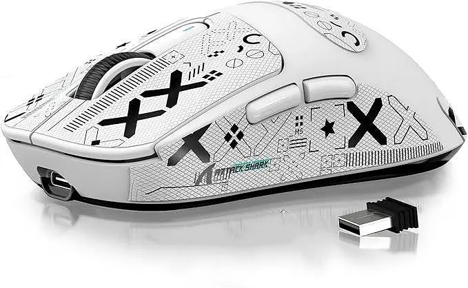 ATTACK SHARK X6 White | Сенсор PAW3395 | 65 годин акум | + Зарядна станція RGB - фото 2