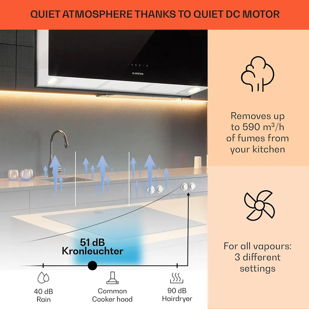 Островная вытяжка Klarstein Chandelier XL (10033108) - фото 3