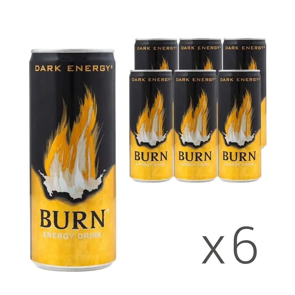 Напій енергетичний безалкогольний Burn Dark Energy з/б 250 мл 6 шт.