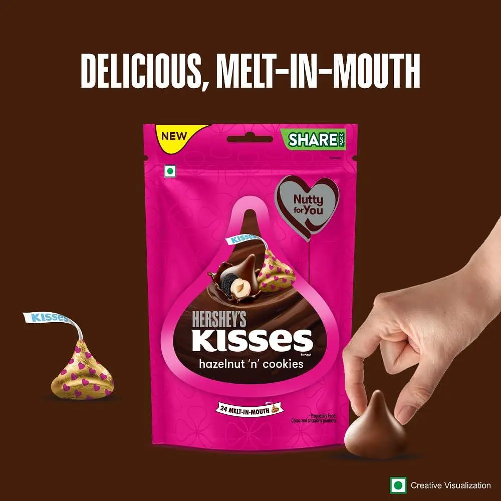 Шоколадні цукерки Hershey's Kisses Hazelnut 'n' Cookies Chocolate 100.8г - фото 2