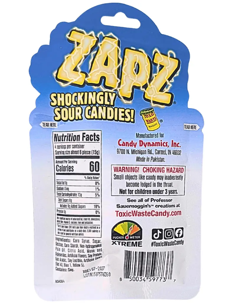 Кислі цукерки Toxic Waste Zapz Shockingly Sour Candies 60г - фото 4