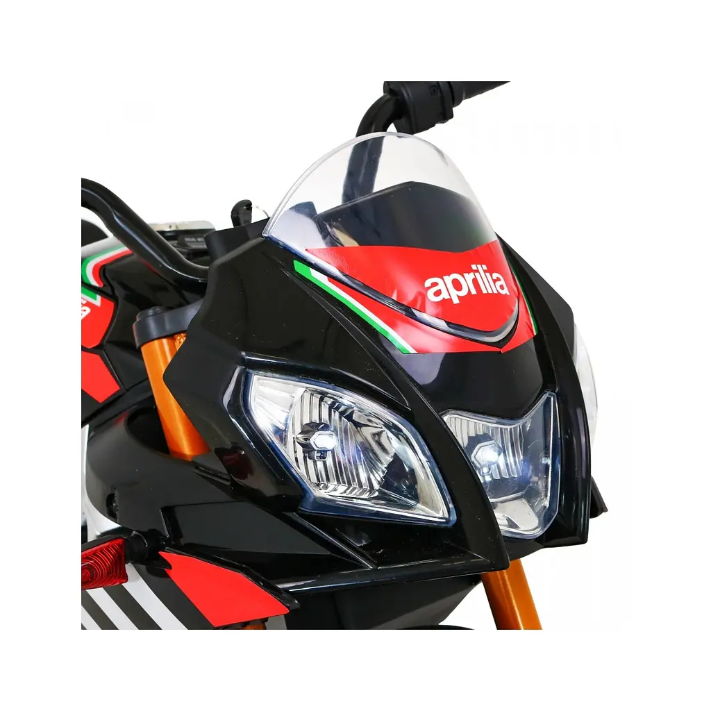 Електромотобайк із допоміжними колесами Ramiz Aprilia Tuono V4 12 В, червоний (PA.A010.CR) - фото 11