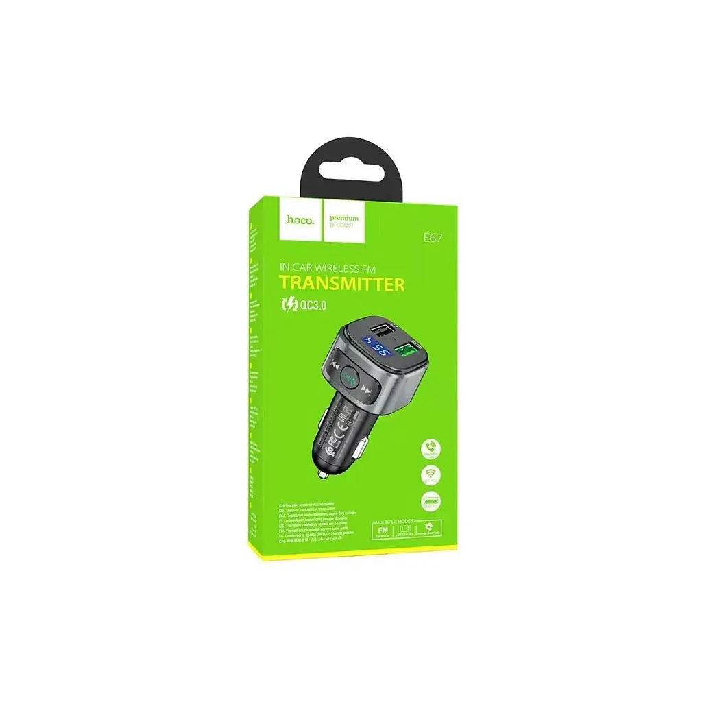 FM модулятор HOCO E67, Black, Box - фото 7