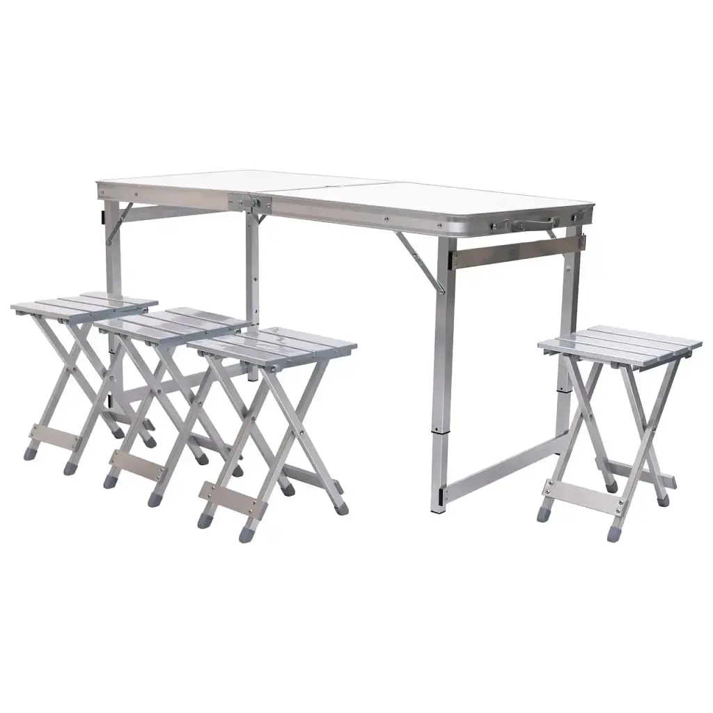 Набор мебели для пикника Lugi JY-12061W усиленный стол и 4 стула 120х70х75/65/55 см белый - фото 2