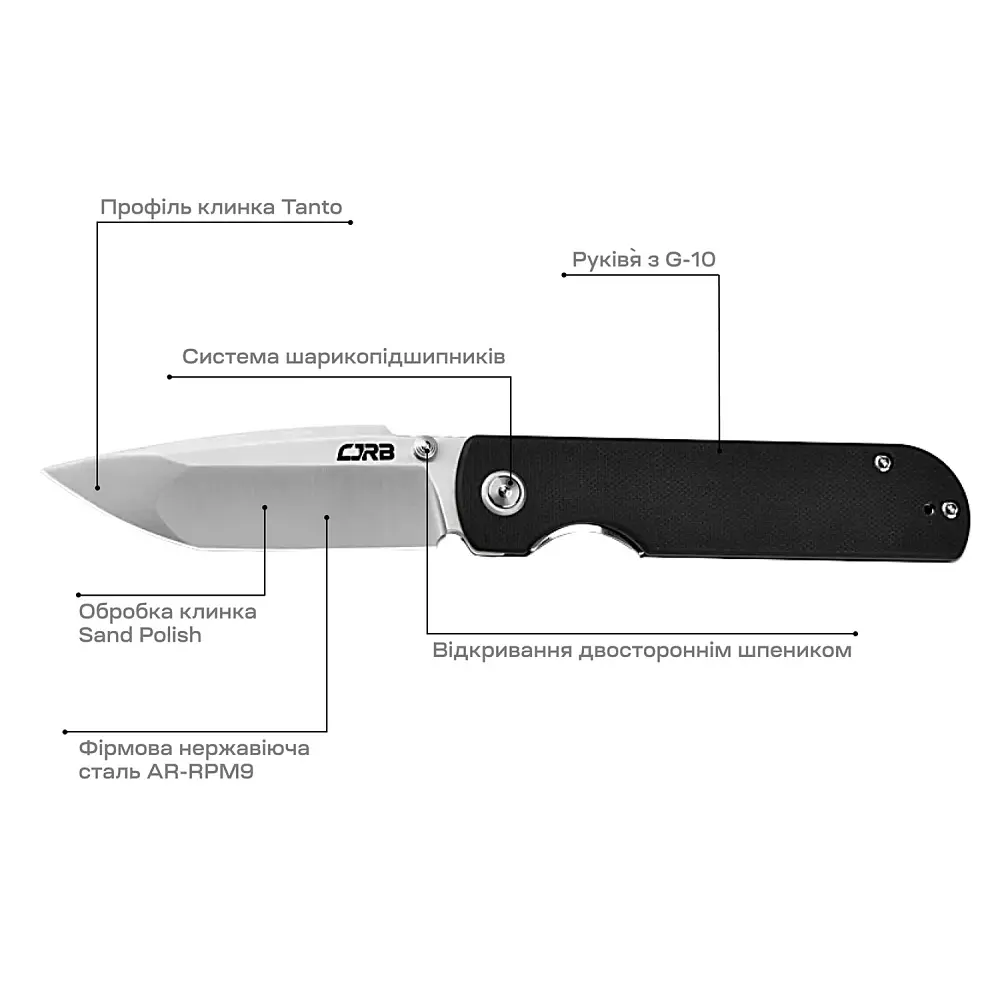 Ніж CJRB Nova Black - фото 6