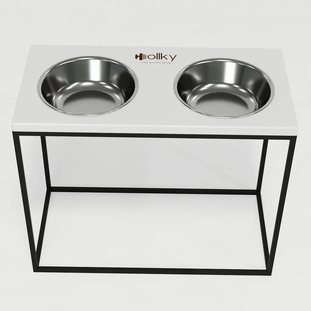 Hollky Base XL40 — миски на підставці для великих собак (2 × 1,8 л, висота 40 см) - фото 4