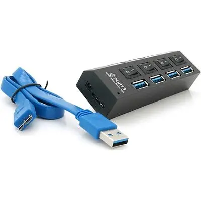 Концентратор Voltronic USB 3.0 to 4xUSB with switches (YT-3H4S/1TB) - фото 3