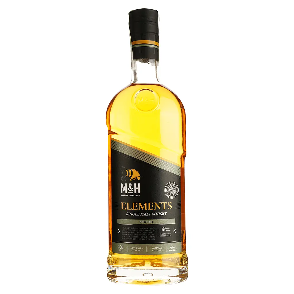 Віскі M&H Elements Peated Single Malt Whisky 46% 0.7 л в подарунковій коробці - фото 2