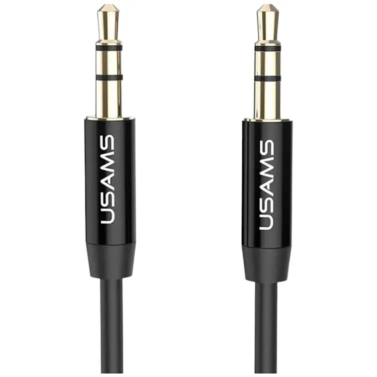 Кабель Usams YP-01 Aux Audio cable 1m Black