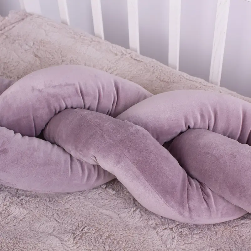 Коса захисна в ліжечко MirSon Kids Time 28-0005 Ashen Velvet велюрова фіолетова - фото 8