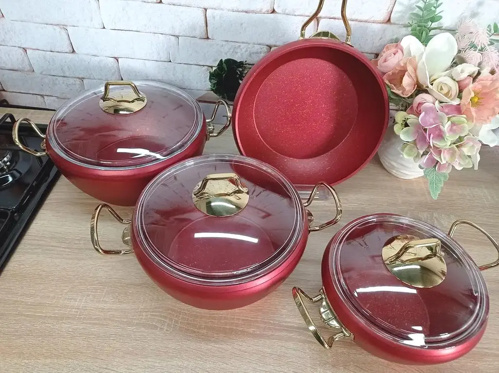 Набір посуду O.M.S.Collection 3058G Red 7 предметів - фото 2