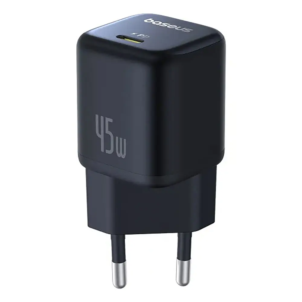 Мережевий зарядний пристрій Baseus PicoGo GaN Fast Charger 1C 45W EU Cosmic Black (P10176800123-00) - фото 3