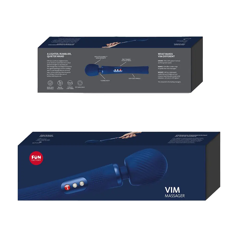 Вібромасажер Fun Factory VIM Vibrating Wand midnight blue, суперпотужний та легкий, до 6 годин роботи - фото 9