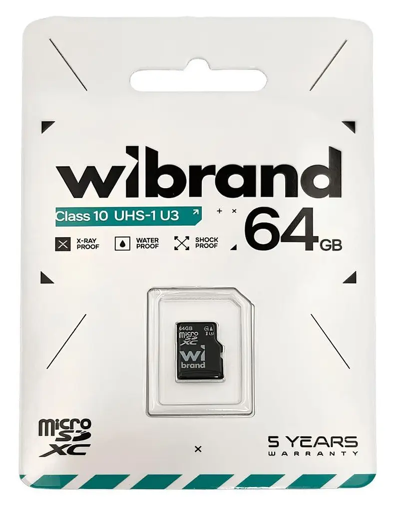 Карта пам'яті Wibrand microSDXC (UHS-1 U3) 64Gb class 10 (WICDXU3/64GB) - фото 2