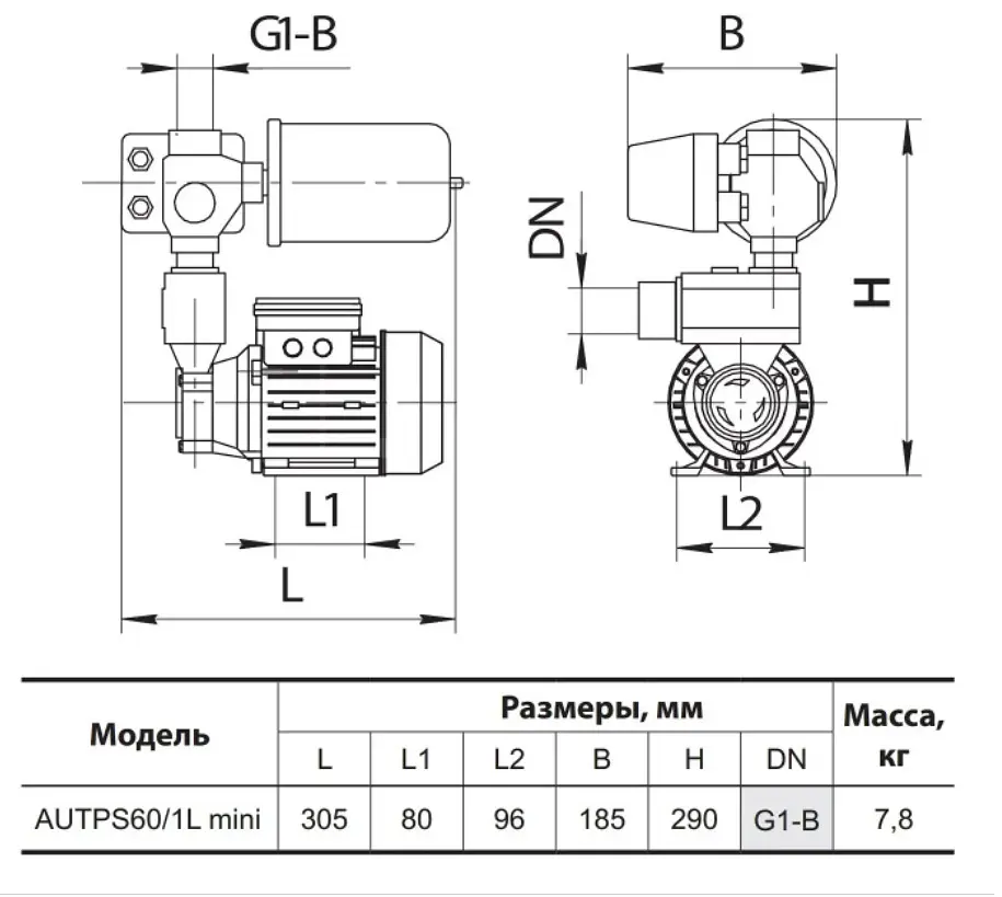Насосна станція NPO AUTPS60/1L mini - фото 4