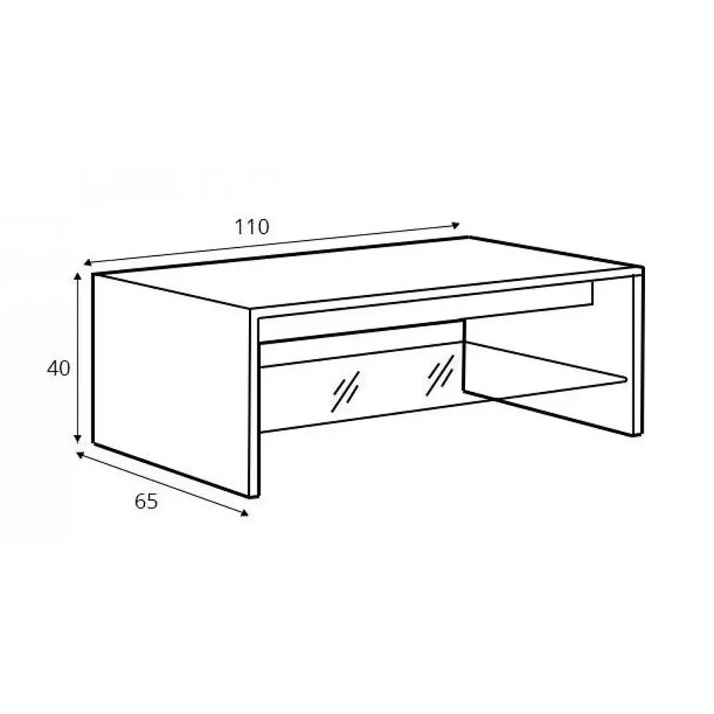 Стіл журнальний ВМК Ацтека LAW/4/11 Білий / Білий глянець (GRB-1660) - фото 4