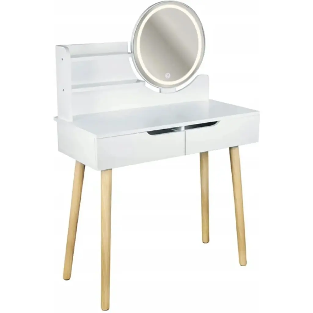 Туалетный столик Jumi Scandi LED подсветка, с ящиками, белый - фото 5