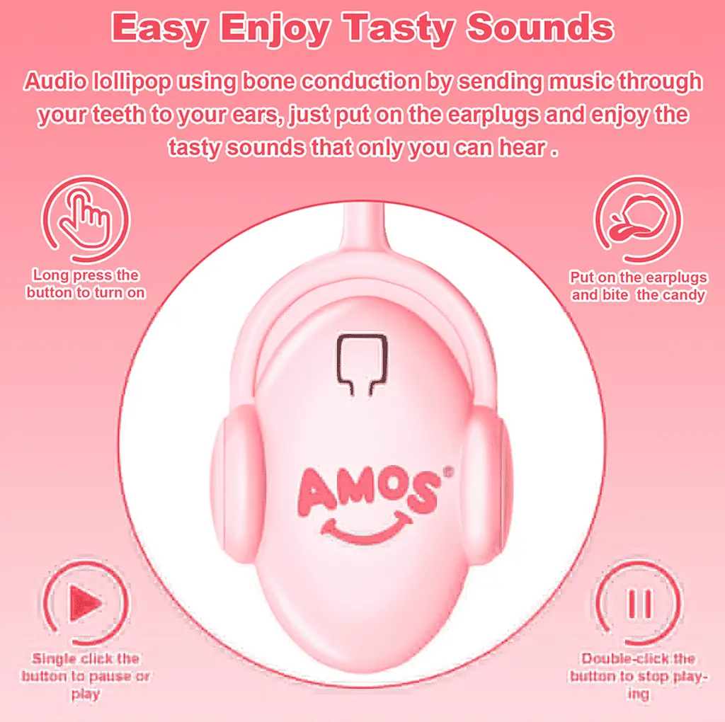 Льодяник Amos Tasty Sounds Audio Lollipop Peach Flavor 12г - фото 6