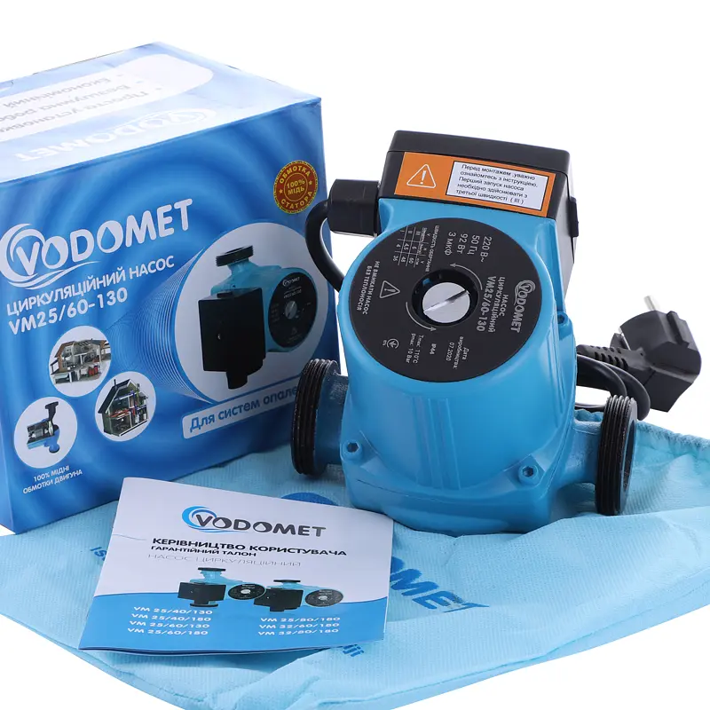 Насос циркуляційний Vodomet VM25/60-130 з кабелем, без гайок VO0003 - фото 2