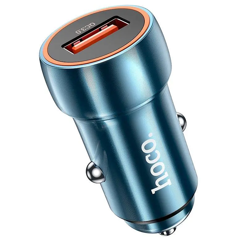 Адаптер автомобильный HOCO Blue shield single port car charger Z46 азу коричневое - фото 3
