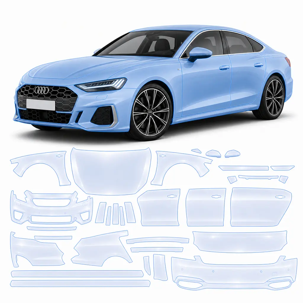 Антигравійна захисна бронеплівка за лекалами для Audi A5 B10 2024- повний кузов