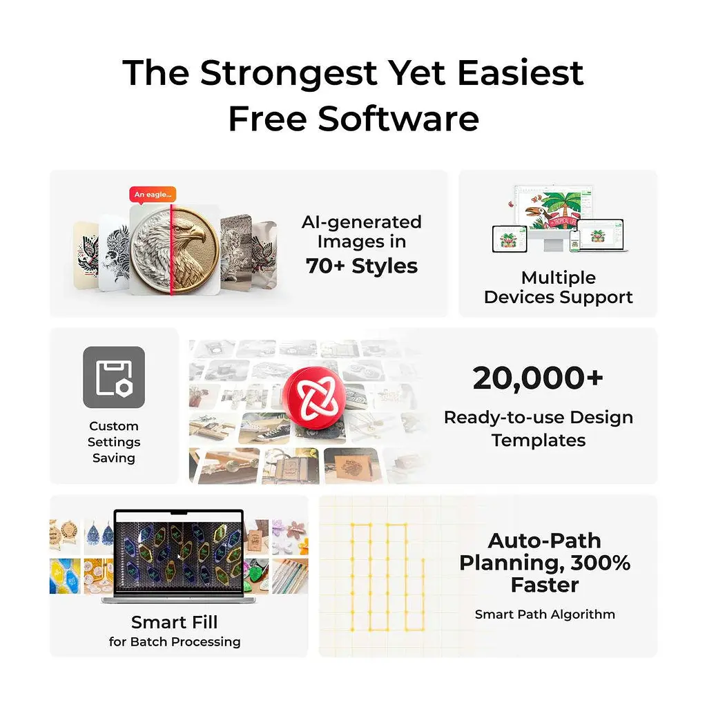 Лазерний гравірувальний верстат xTool P2S 2-в-1 Cірий (P2S-GY) - фото 8