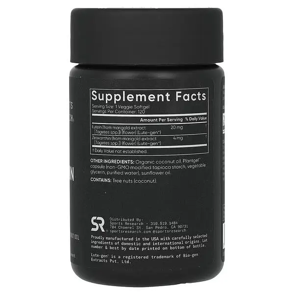 Лютеїн Lutein + Zeaxanthin Plant-Based 120 рослинних рідких капсул Sports Research vit0005533 - фото 2