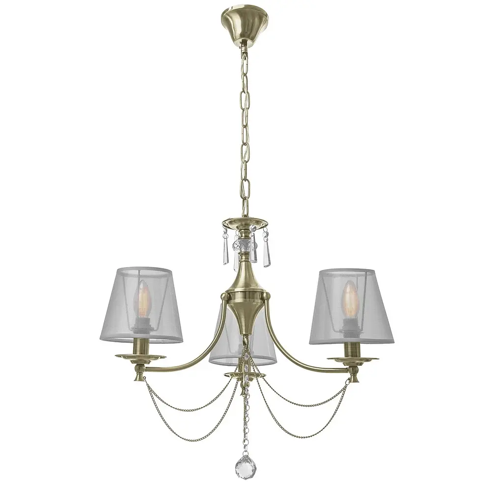 Люстра подвесная Brille прованс с абажуром E14 40W BZ (BKL-669S/3) - фото 4