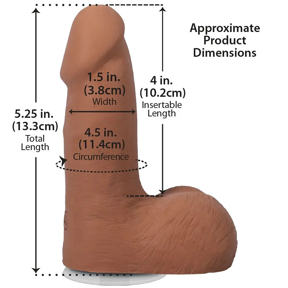 Фалоімітатор Doc Johnson The Realistic Cock ULTRASKYN 5 дюймів Caramel - фото 5