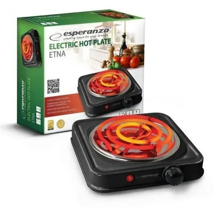 Плита спиральная Esperanza EKH 001K 1000 Вт диаметр 15.5 см защита от перегрева - фото 2