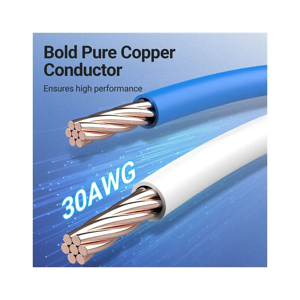 Патч-корд 5м, S/FTP cat 8 RJ-45 COPPER black Vention (IKGBJ) - фото 3