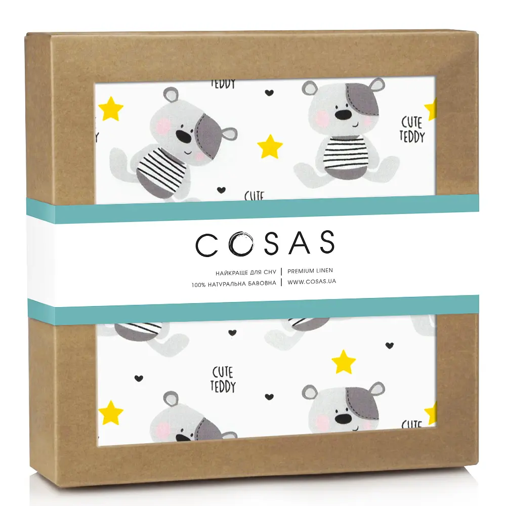 Багаторазова непромокаюча пелюшка 70х120 GREY TEDDY BEAR COSAS (4822052071038)
