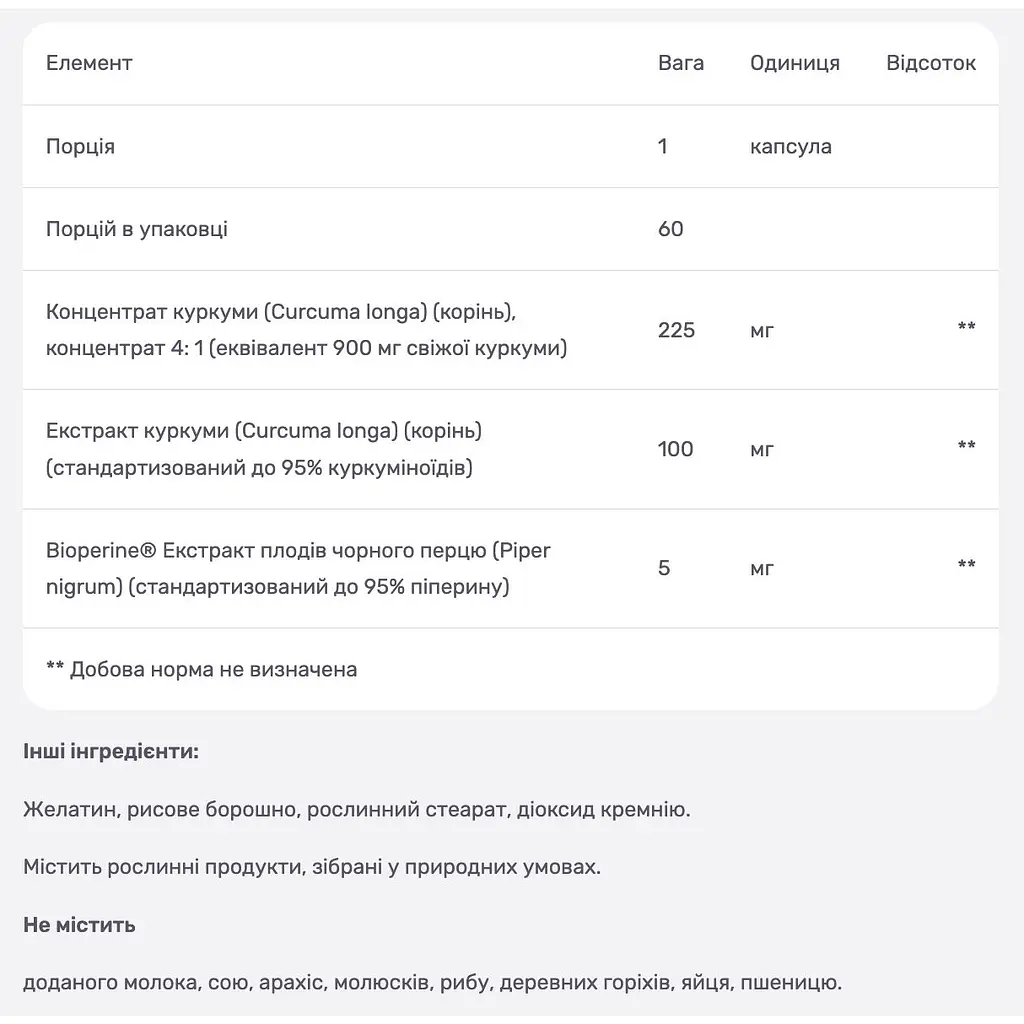 Куркума з біоперином Mason Natural 1000 мг 60 капсул - фото 3